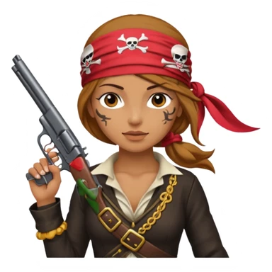 Lady Pirate With Gun. sticker