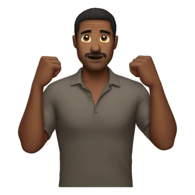 man who's say i don't know with his arms sticker