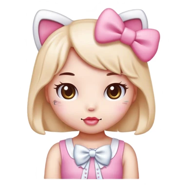 Hello Kitty as a kawaii girl sticker