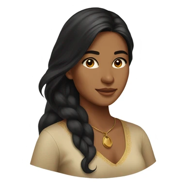  young Gulf woman from the Eastern region with warm, tan skin and long, flowing black hair. Her features reflect a natural elegance, with her radiant complexion complementing the deep, rich tones of her hair. sticker