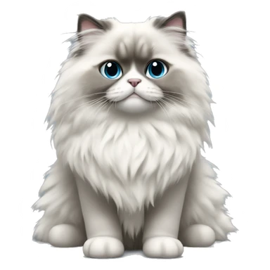 Fluffy full body ragdoll with grey face  sticker