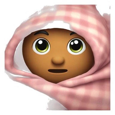 Cute, cosy emoji face with blanket  sticker