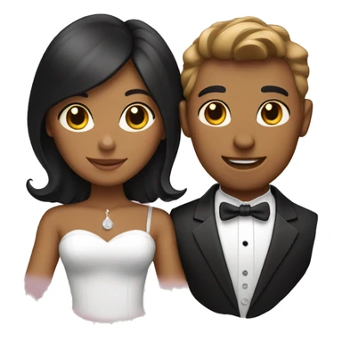 a couple with a tuxedo cat  sticker