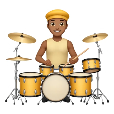 yellow drummer at drum kit sticker