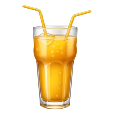 passionfruit & mango soft drink in glass sticker