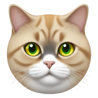 Orange Green eyed fat British shorthair cat  sticker