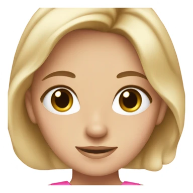 Blonde girl with brown eyes in a pink dress sticker