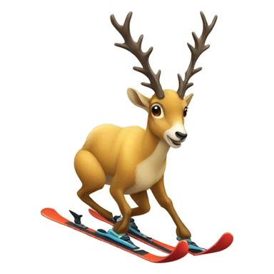Chamois skiing sticker