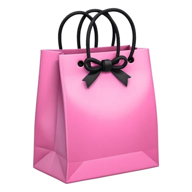 Pink Gift bag with black rope bow  sticker