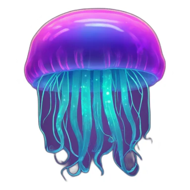 neon trippy jellyfish sticker