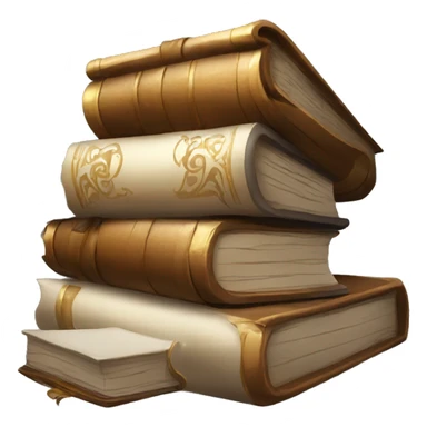 pile of books and scrolls, dungeons and dragons sticker