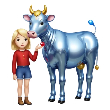   jeff koons  girl cow balloon sculpture  sticker