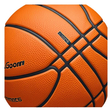 Cinematic Realistic image of a basketball rendered in vivid orange with a pebbled surface texture and crisp stitching details, set against a high-contrast backdrop that highlights its dynamic, sporty essence sticker
