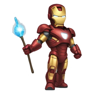 iron man holding a wand sticker