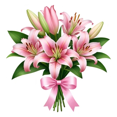 pink lily flower bouquet  sticker