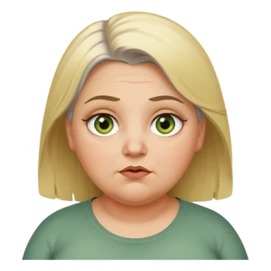 Overweight, blonde and grey haired female with golden green Hazel eyes having a bad week rolling eyes animated sticker