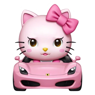 Hello kitty in a Ferrari  sticker