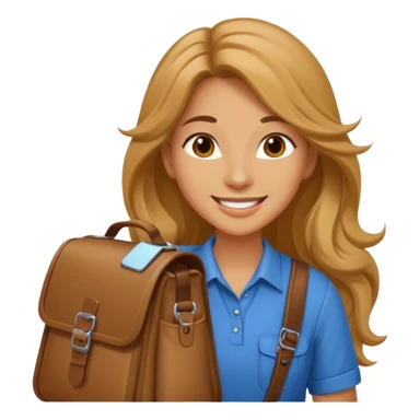 long haired courier woman sticker