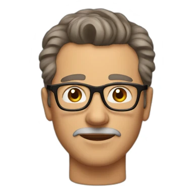 mature man with short brown hair combed back and glasses sticker