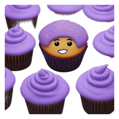 ube cupcake with ube cupcake crumbs on it sticker