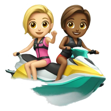 Two girls on a jetski sticker