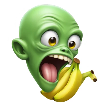 Alien licking banana sticker
