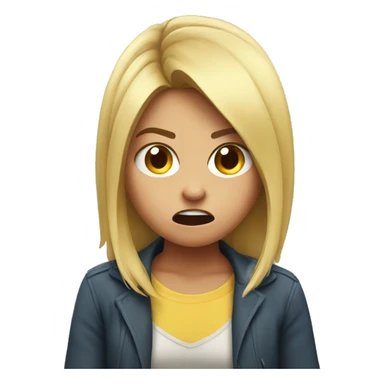 Angry girl pulling her hair sticker