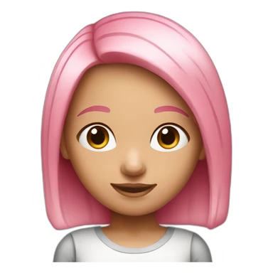 Cute white Brazilian girl with straight pink hair sticker