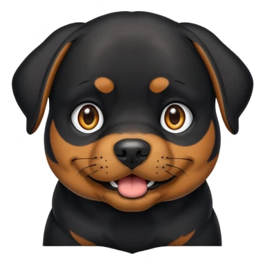 Crie um emoji de um cachorro rottweiler preto sticker