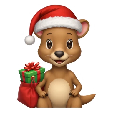 Kangaroo Claus sticker