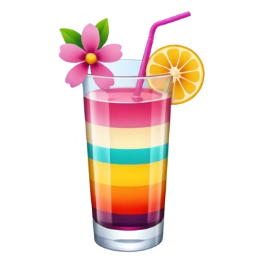 colorful aesthetic drink with flower decor sticker