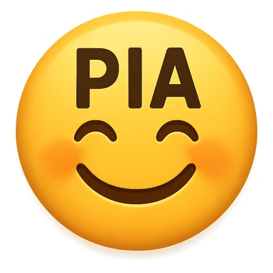  emoji that says "PIA" sticker