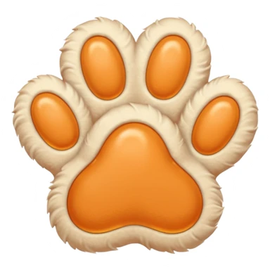 a very light pale pastel orange pawprint sticker