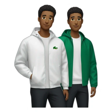 Lacoste latin two friends with black windbreaker sticker