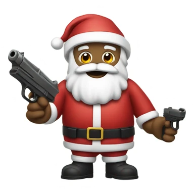 Santa holding a toy gun sticker