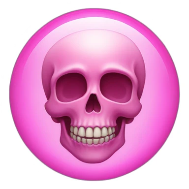 pink skull with a floating halo sticker