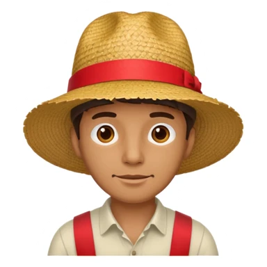 Chapeau de paille avec ruban rouge homme sticker