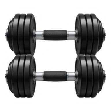 A treadmill set behind Two heavy dumbbells side by side on the floor  sticker