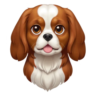 Cinematic Comical Blenheim Cavalier King Charles Spaniel Portrait Emoji, Head tilted dramatically with an exaggeratedly shocked or offended expression, short, silky Blenheim coat with bold chestnut and white patches, wide, expressive brown eyes filled with exaggerated disbelief, Simplified yet hilariously expressive features, highly detailed, glowing with a slightly sassy glow, high shine, dramatic yet playful, stylized with an air of attitude, bright and endearing, soft glowing outline, capturing the essence of a sassy and over-the-top pup, so meme-worthy it feels like it could side-eye its way into internet fame instantly! sticker