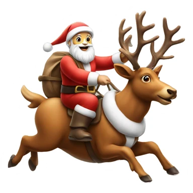 Santa claus riding deers sticker