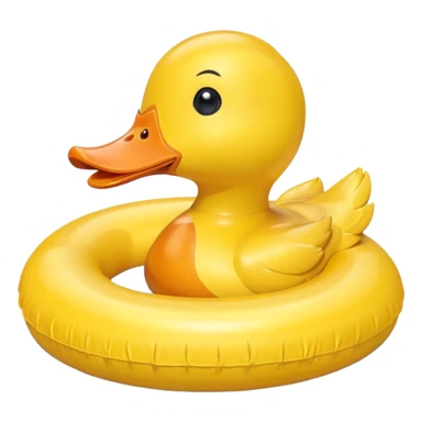 swimming ring wich has a duck head sticker