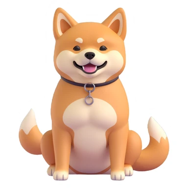 shiba inu, showing muscles sticker