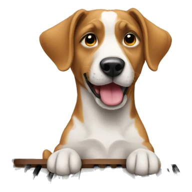 A Dog playing the piano sticker