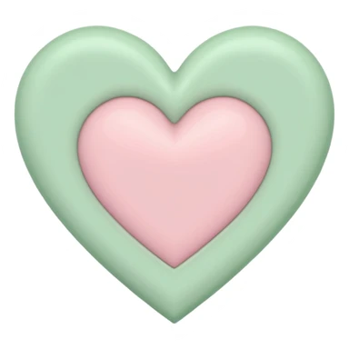 A half pastel green half pastel pink heart sticker