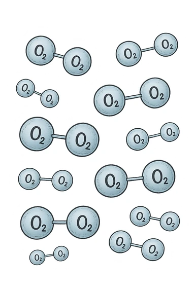 molecole di ossigeno che volano sticker