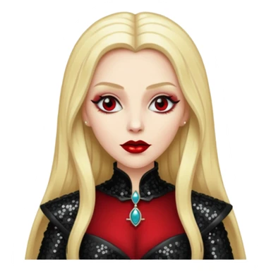 Countess Dracula with long blonde hair and black sequin outfit sticker