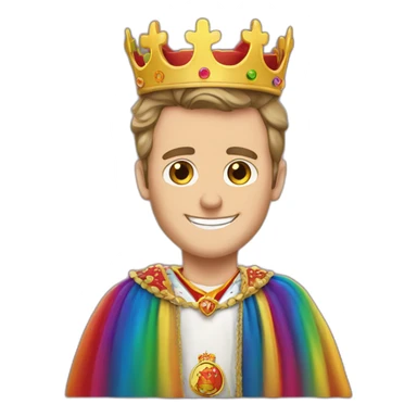 Jonathan Toews as a rainbow king with a royal robe on sticker