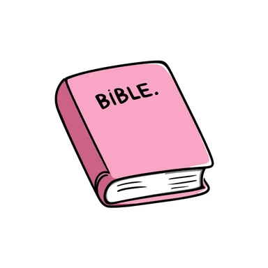 A pink bible sticker