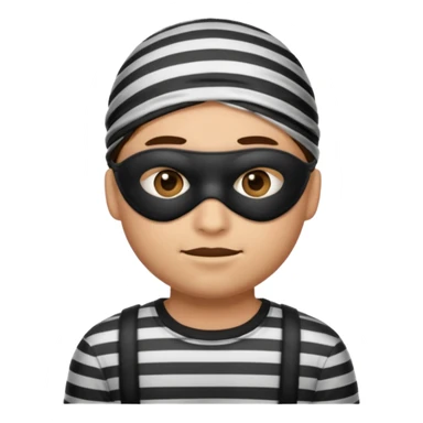A theif robber emoji,Stripped shirt.eye mask. sticker