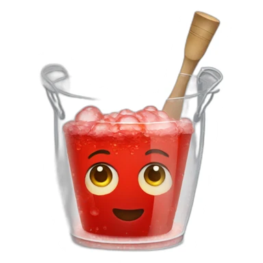 red fich in a big transparent champagne bucket sticker